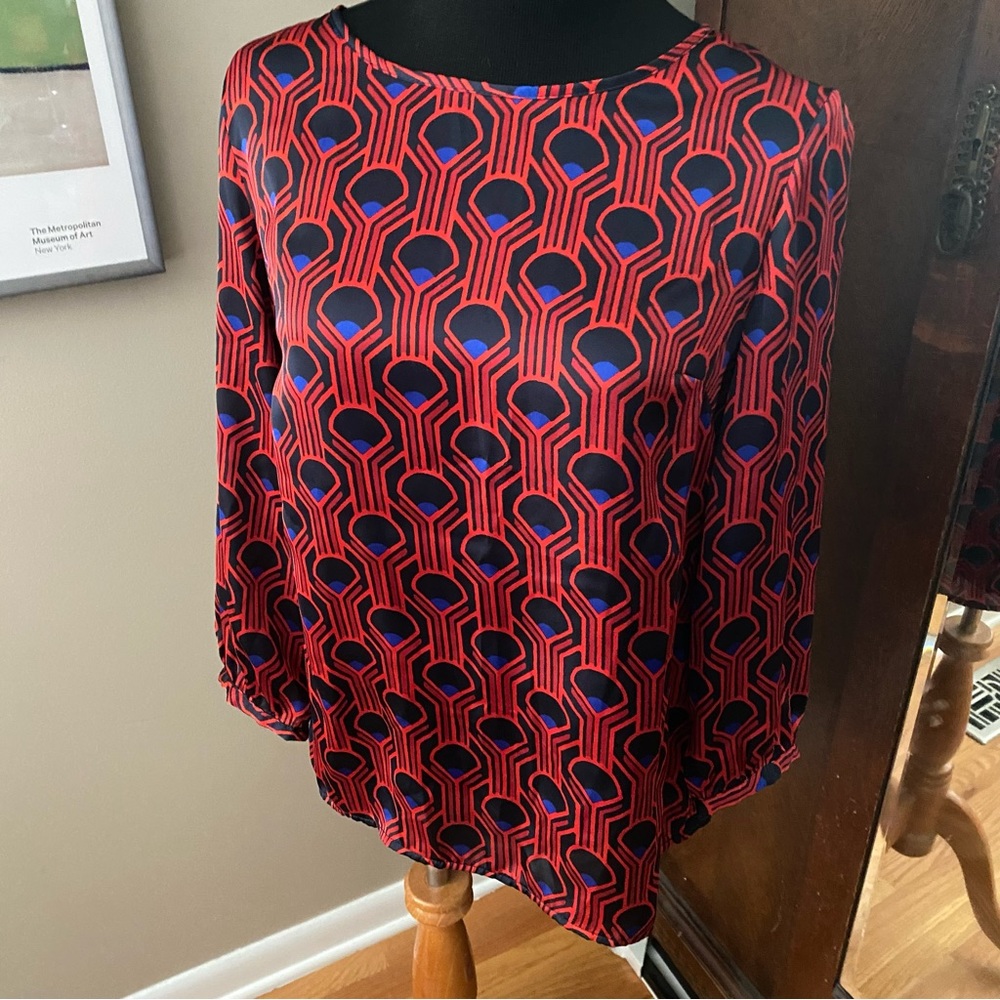 Merona Geometric Print Satin-feel Blouse